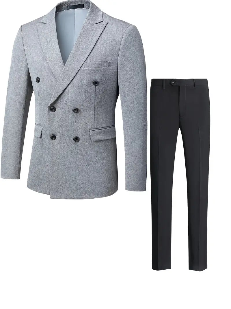 Traje Para Invitado De Boda Para Hombre Con Doble Botonadura | Corte Ajustado