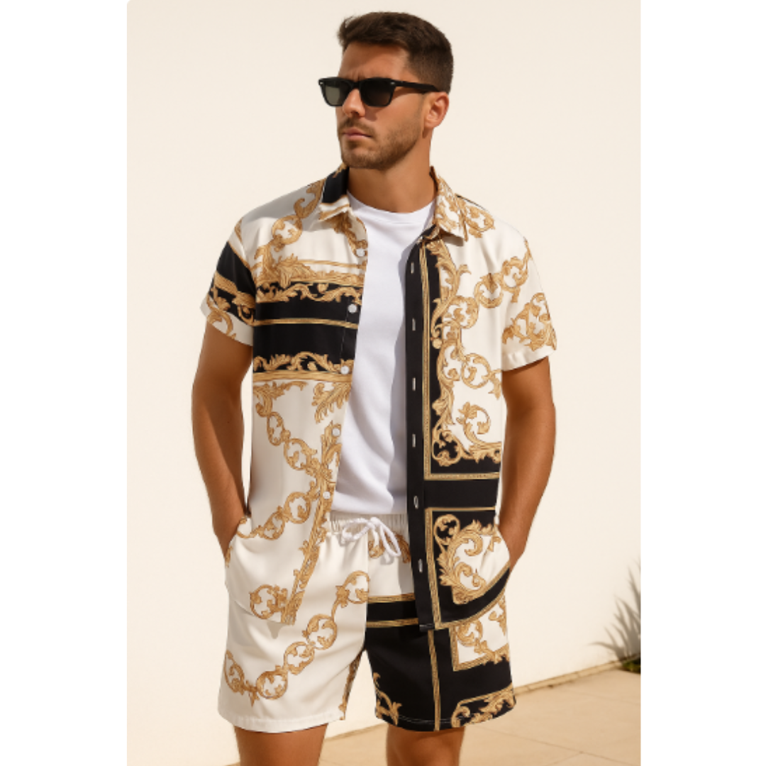 Conjunto informal estampado de 2 piezas