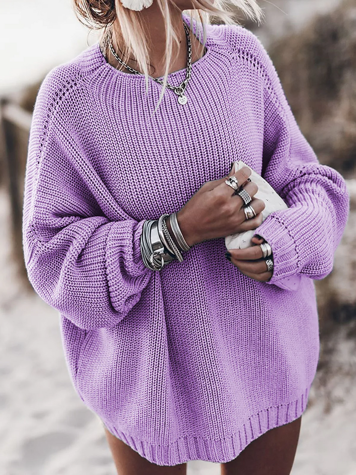 Jersey De Punto Sobredimensionado Para Mujer | Mangas Largas
