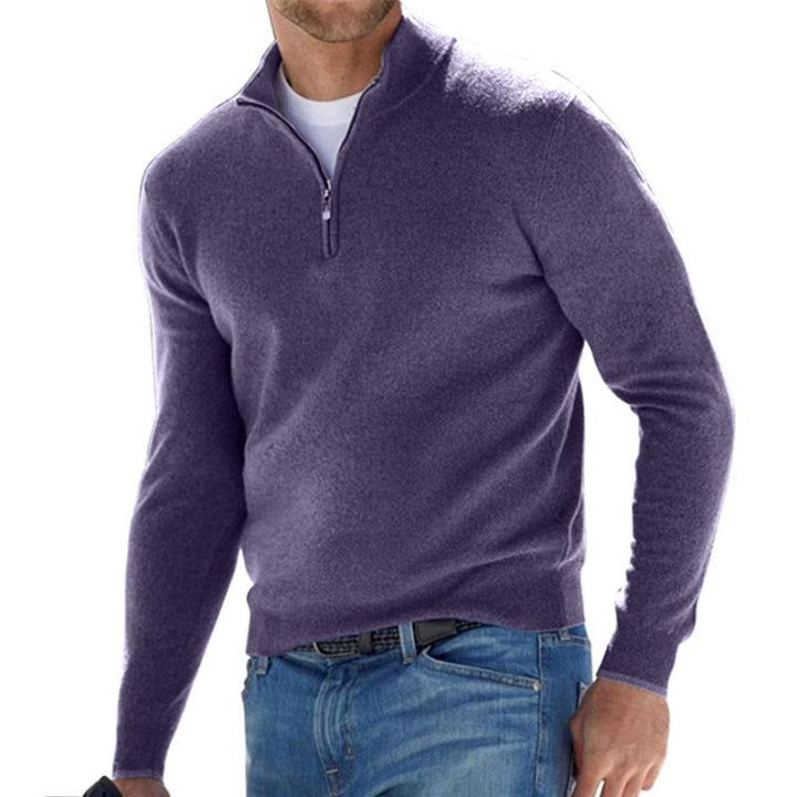 Jersey De Punto Cálido Con Media Cremallera Para Hombre | Mangas Largas