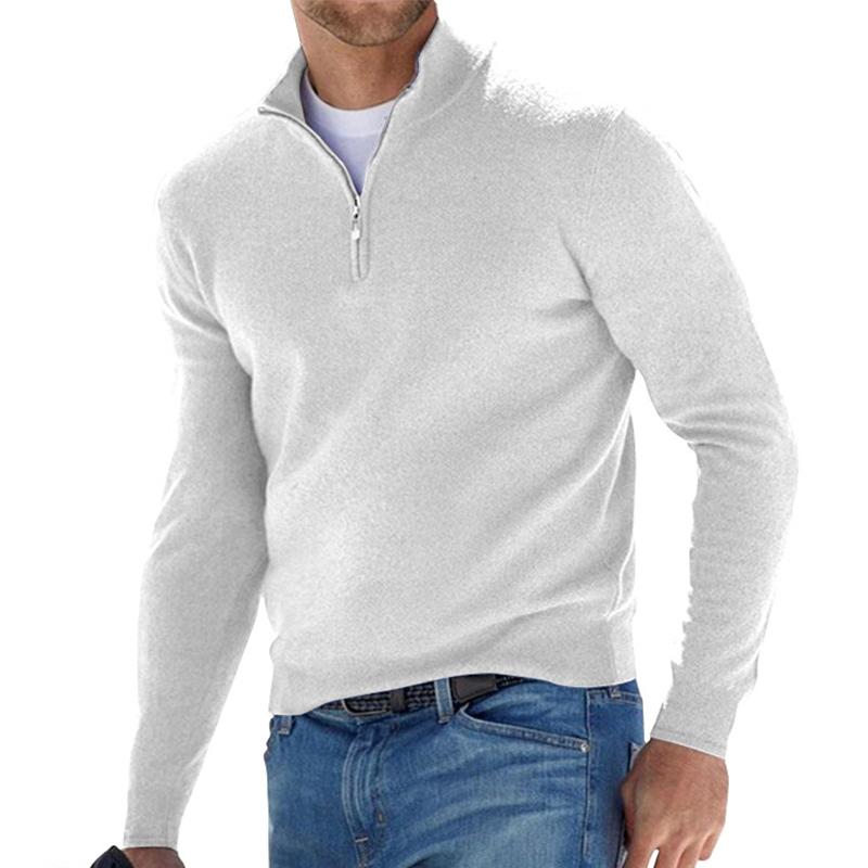Jersey De Punto Cálido Con Media Cremallera Para Hombre | Mangas Largas