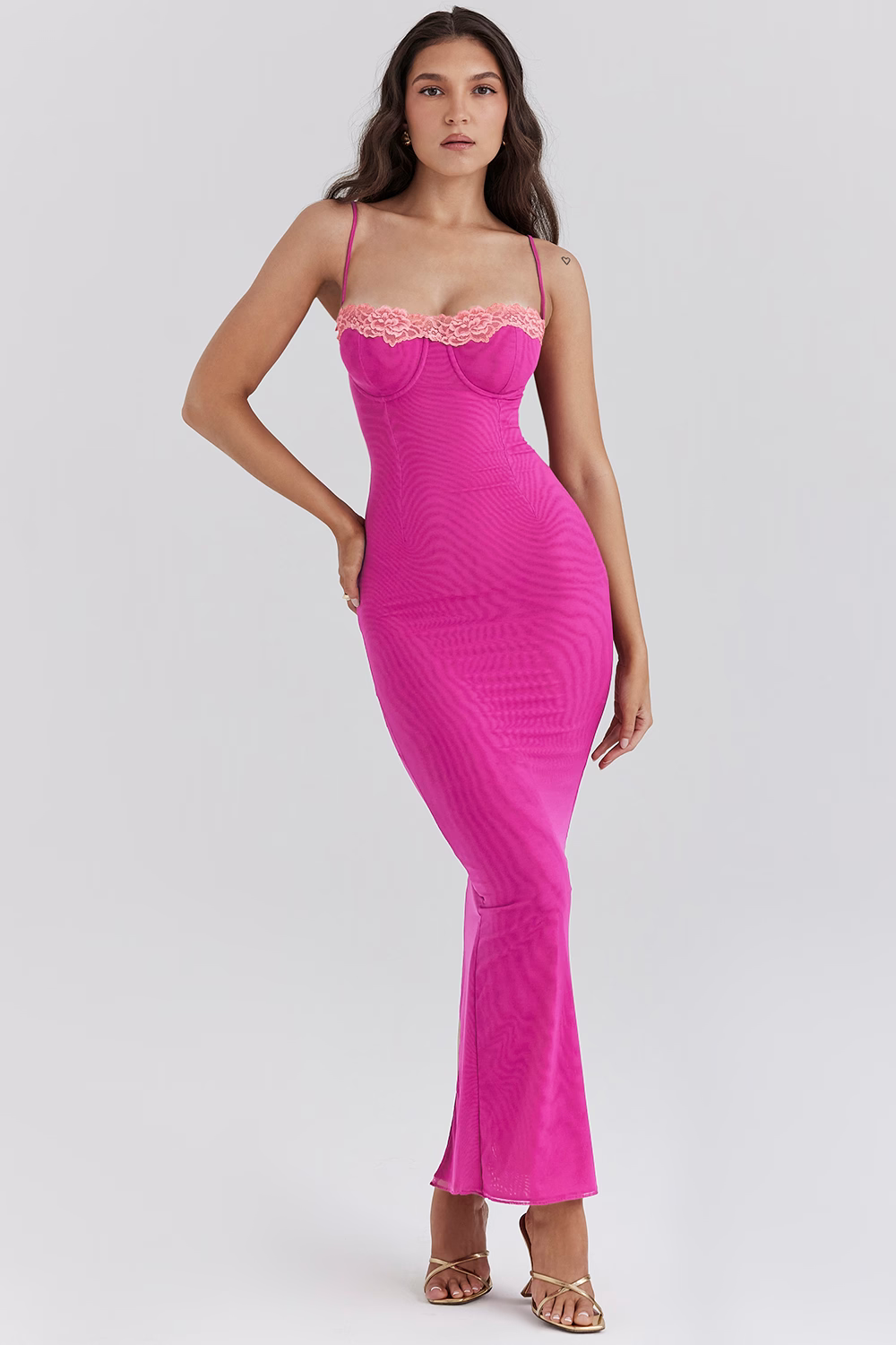 Vestido Ajustado Con Tirantes Finos Para Mujer | Midi