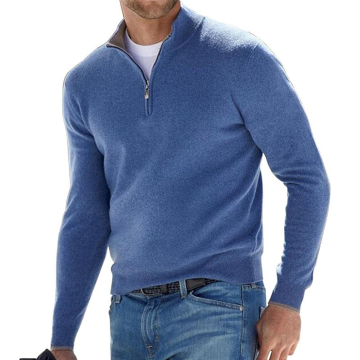 Jersey De Punto Cálido Con Media Cremallera Para Hombre | Mangas Largas