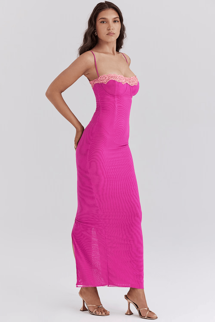 Vestido Ajustado Con Tirantes Finos Para Mujer | Midi