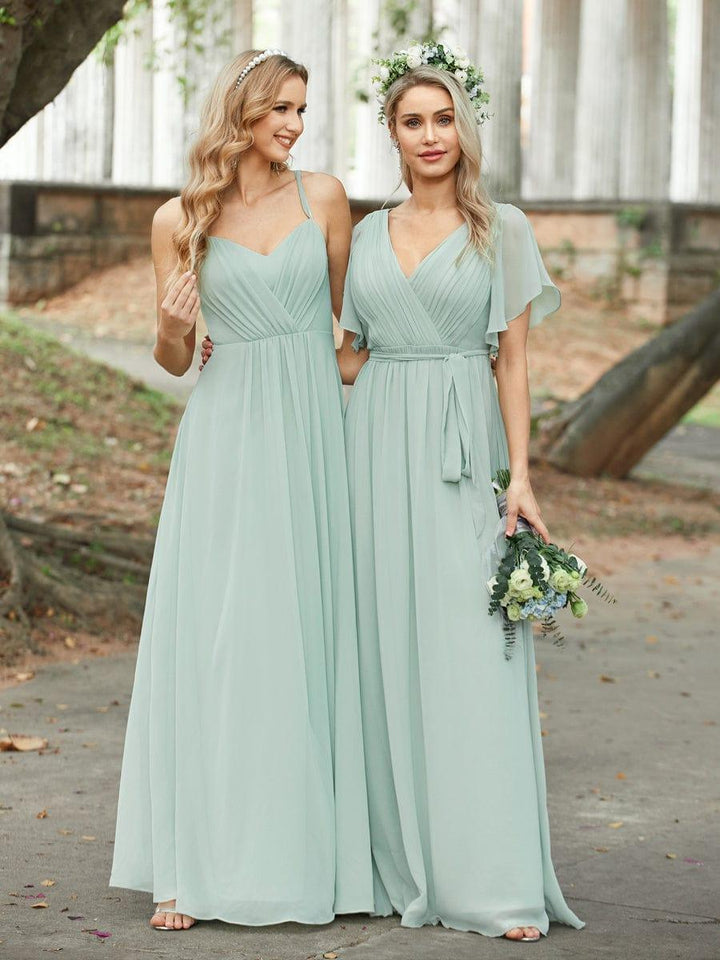 Elegante Vestido De Cuello En V Para Mujer | Maxi