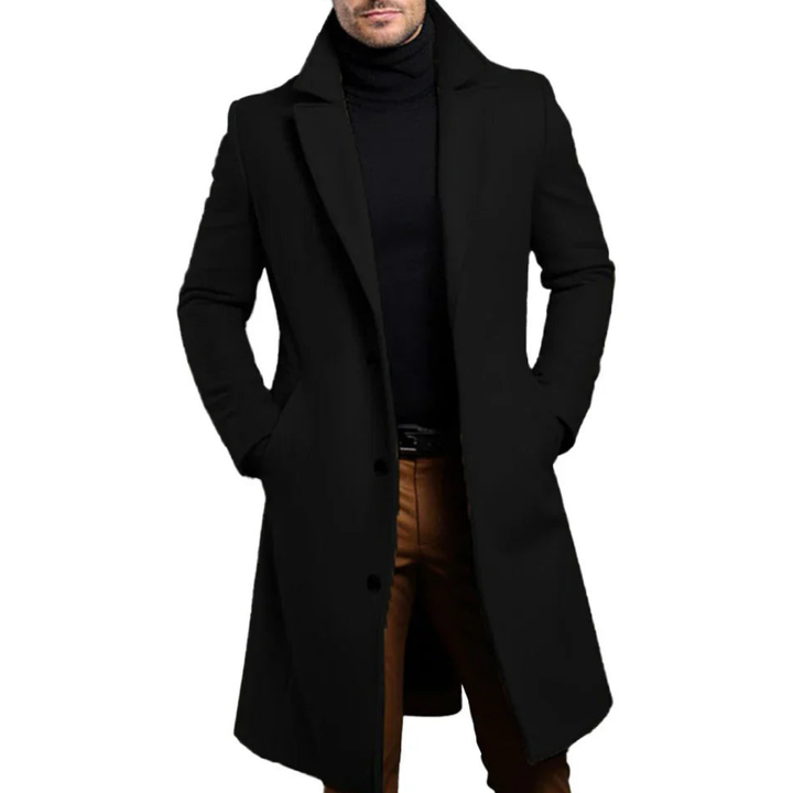 Gabardina De Manga Larga Con Botones Para Hombre | Larga