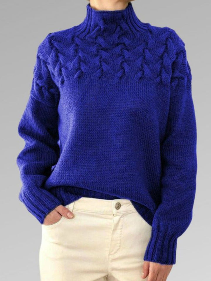 Jersey De Invierno Cálido De Punto Para Mujer | Mangas Acanaladas