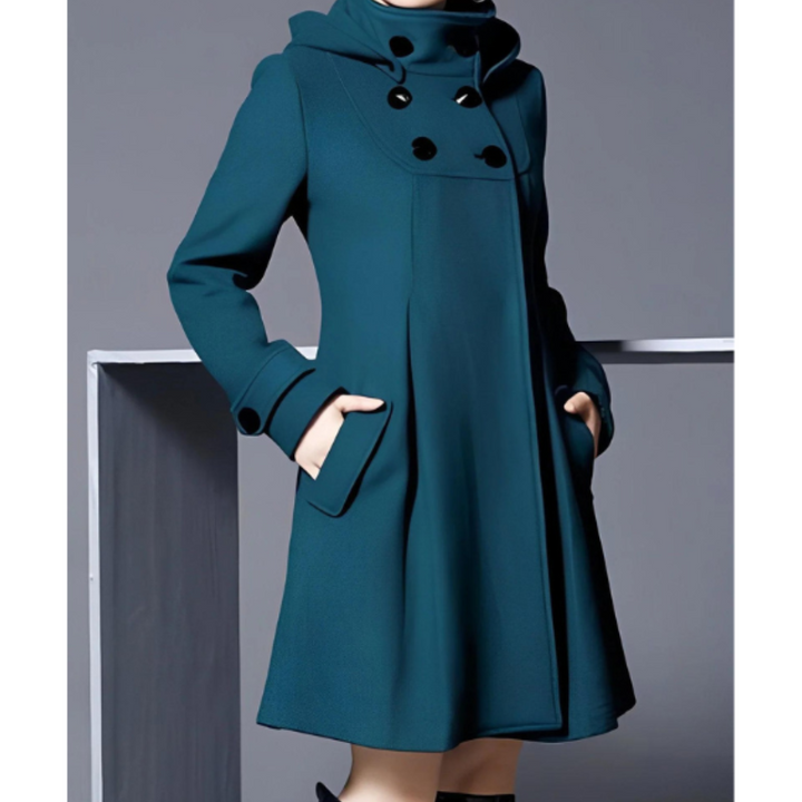 Abrigo Con Capucha Y Bolsillos Delanteros Para Mujer | Invierno