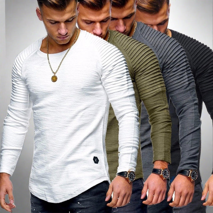 Jersey De Cuello Redondo Ajustado Para Hombre | Mangas Largas