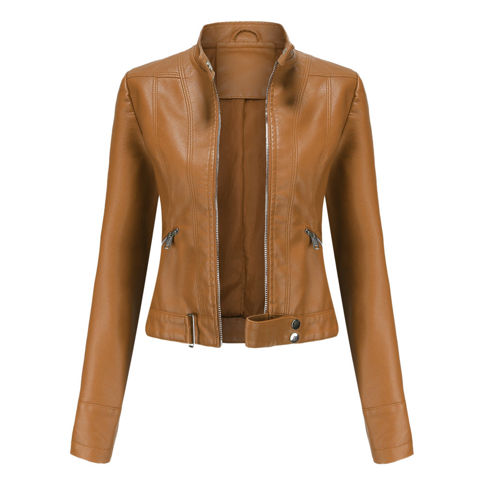 Chaqueta Corta Con Cremallera Para Mujer | Mangas Largas