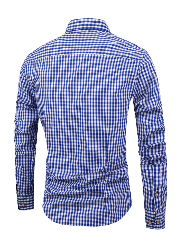 Camisa De Manga Larga A Cuadros Para Hombre | Con Botones