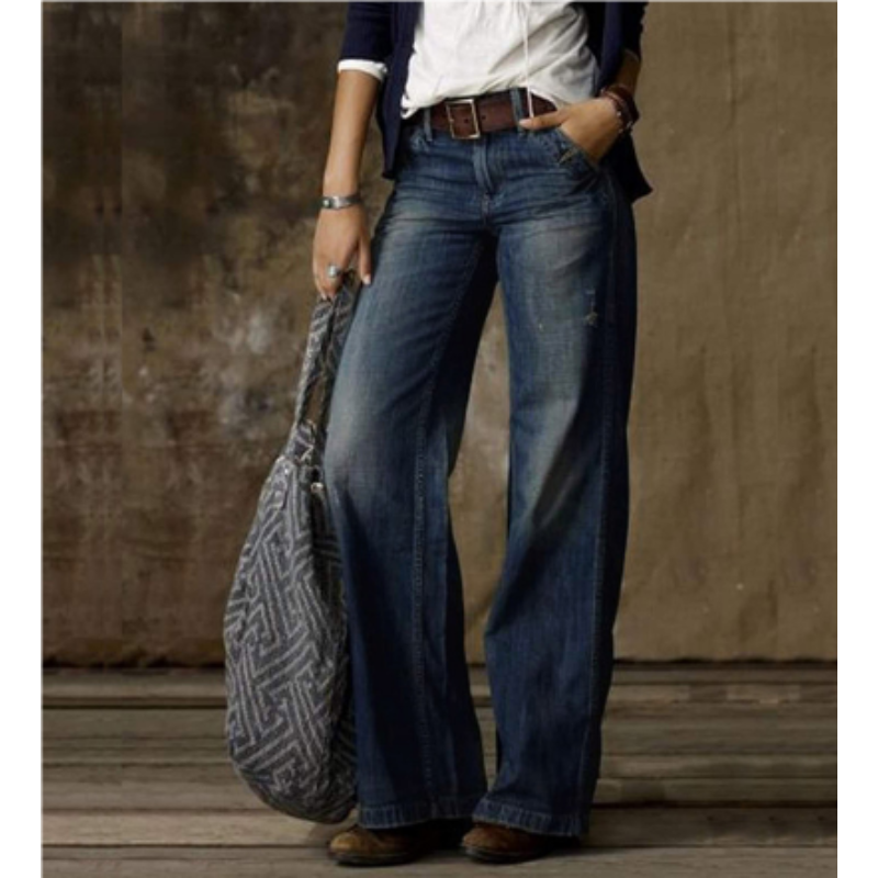Vaqueros Vintage De Pierna Ancha Para Mujer | Cintura Alta