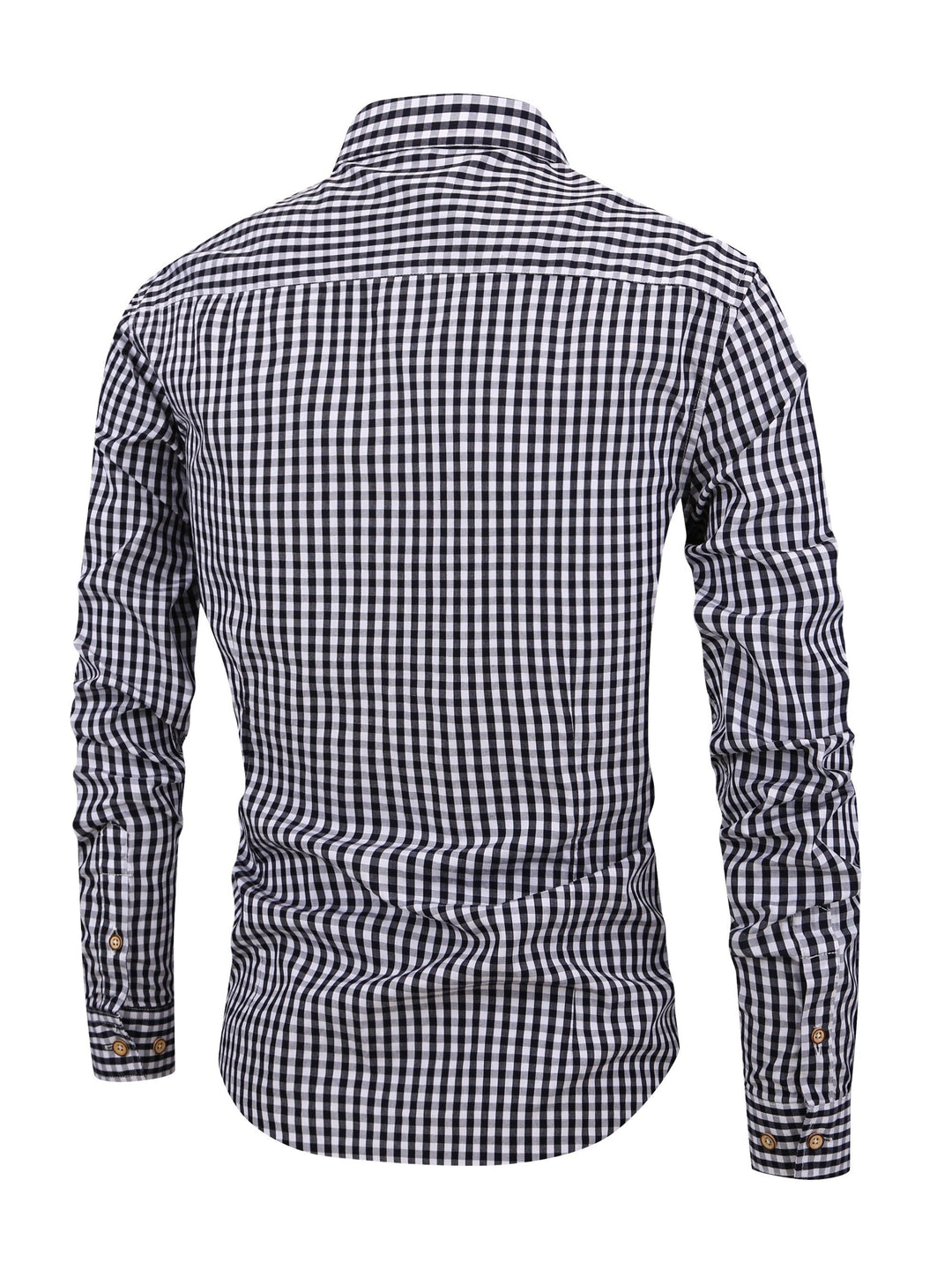 Camisa De Manga Larga A Cuadros Para Hombre | Con Botones