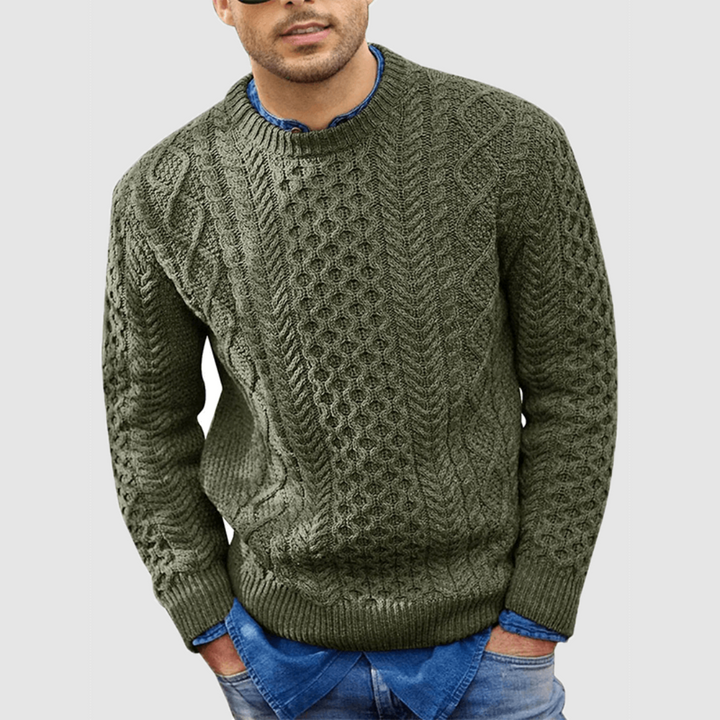 Jersey Cálido De Punto Texturizado Para Hombre | Mangas Largas