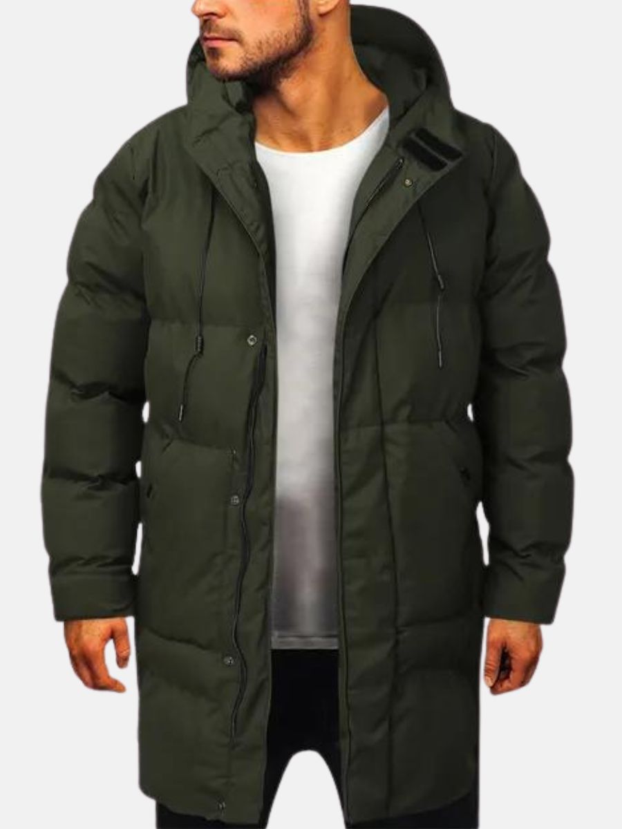 Chaqueta Larga Con Capucha Para Hombre | Cálido