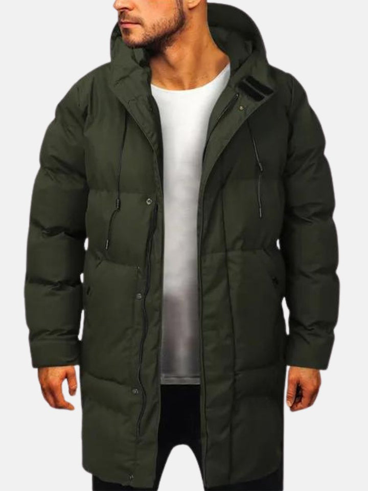 Chaqueta Larga Con Capucha Para Hombre | Cálido