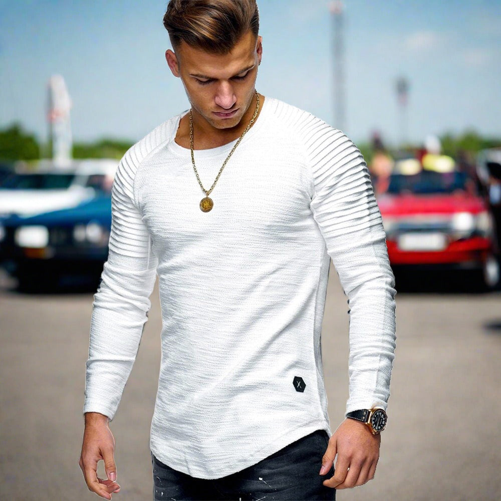 Jersey De Cuello Redondo Ajustado Para Hombre | Mangas Largas