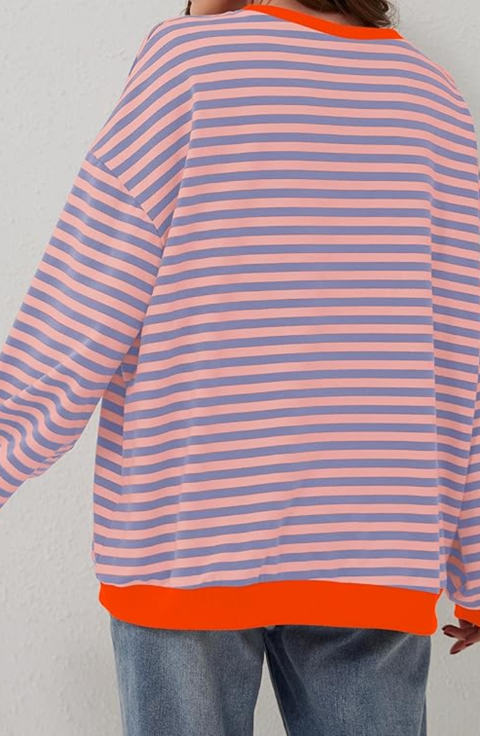 Sudadera De Rayas Para Mujer | Sobredimensionado