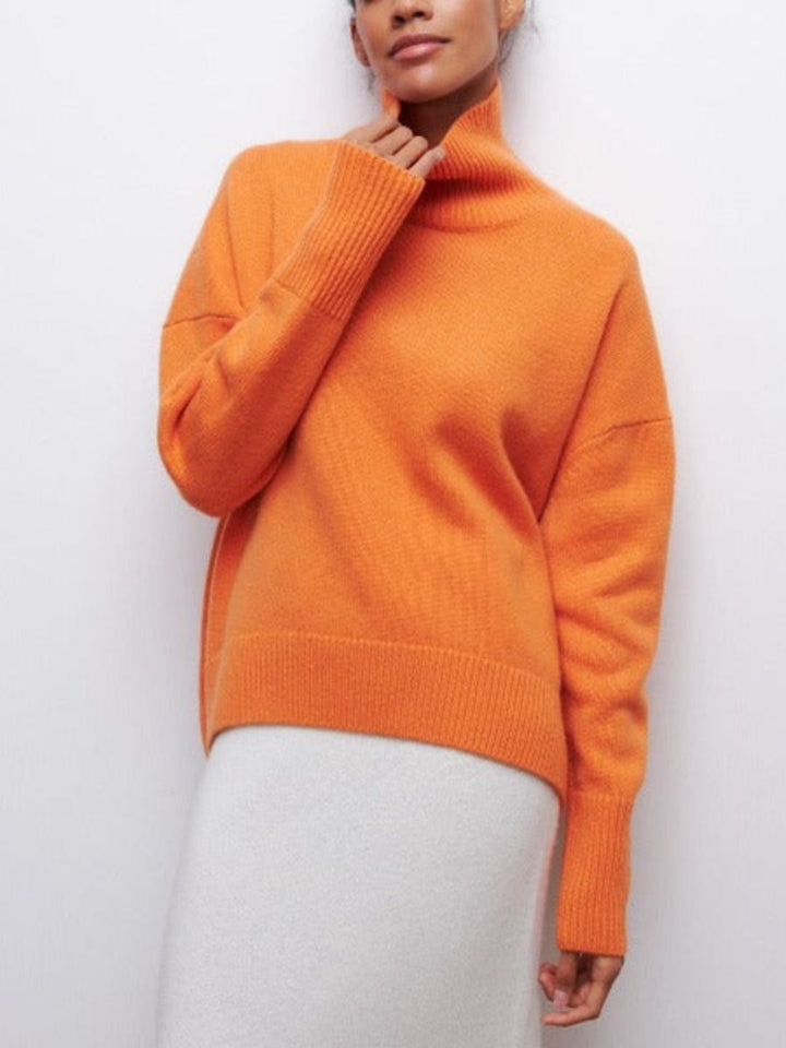 Jersey De Cuello Alto Oversize Para Mujer | De Punto