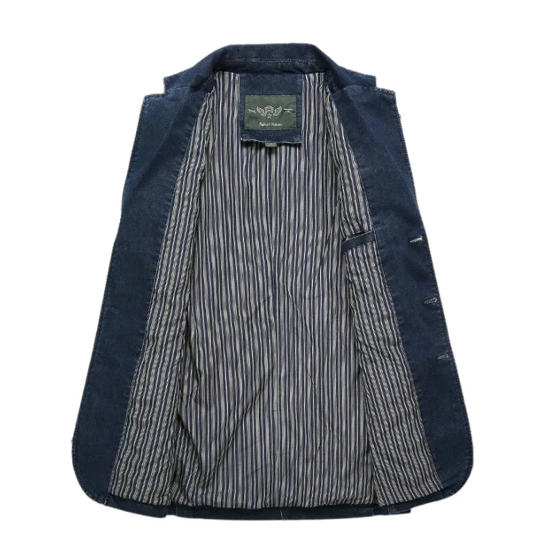 Chaqueta Blazer Moderna Lavada Para Hombre | Bolsillos Delanteros
