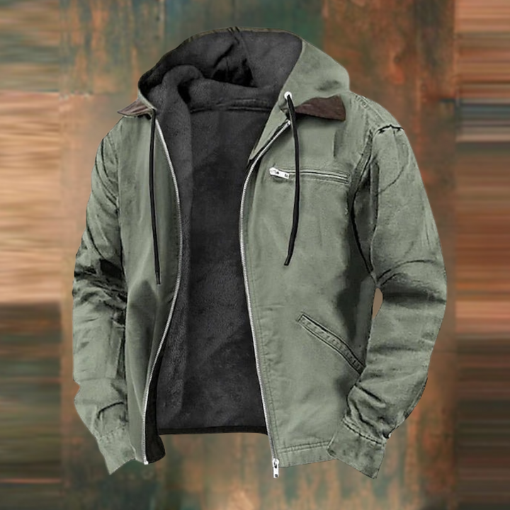 Chaqueta Con Capucha Y Cremallera Para Hombre | Abrigada