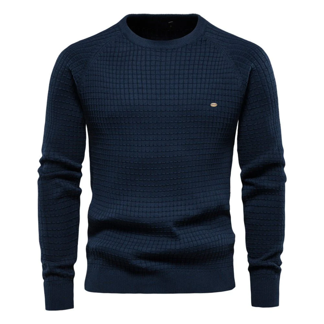 Jersey De Punto De Manga Larga Para Hombre | Cuello Redondo