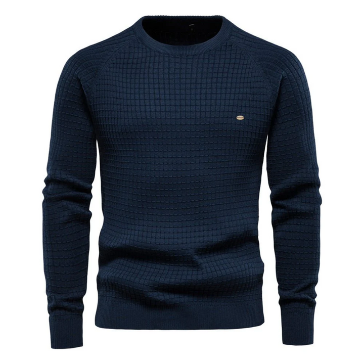 Jersey De Punto De Manga Larga Para Hombre | Cuello Redondo