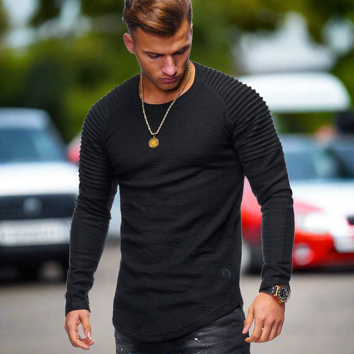 Jersey De Cuello Redondo Ajustado Para Hombre | Mangas Largas