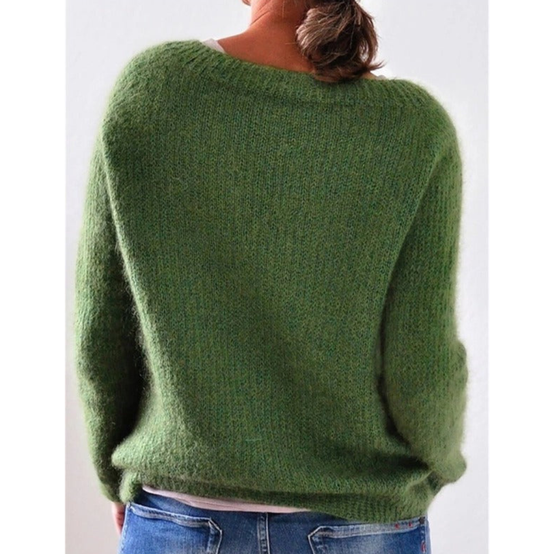Jersey De Manga Larga Y Cuello Redondo Para Mujer | De Punto