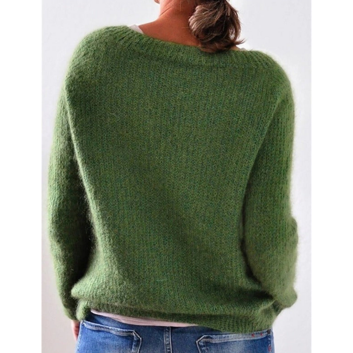 Jersey De Manga Larga Y Cuello Redondo Para Mujer | De Punto