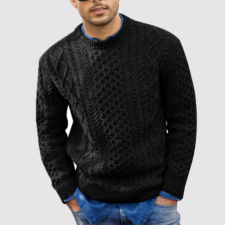 Jersey Cálido De Punto Texturizado Para Hombre | Mangas Largas