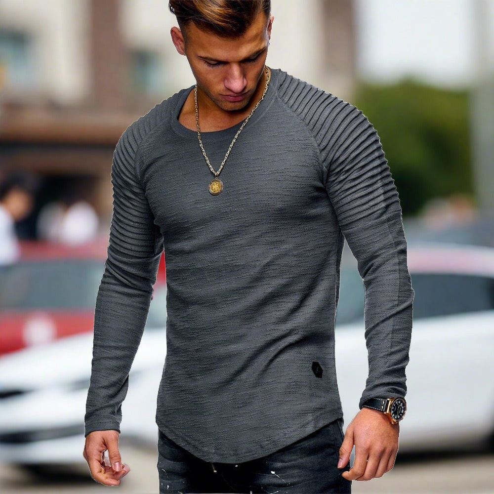 Jersey De Cuello Redondo Ajustado Para Hombre | Mangas Largas