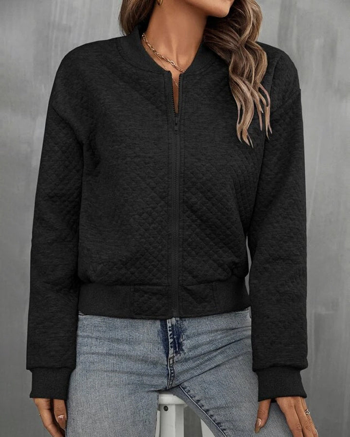 Chaqueta De Punto De Manga Larga Para Mujer | Cremallera