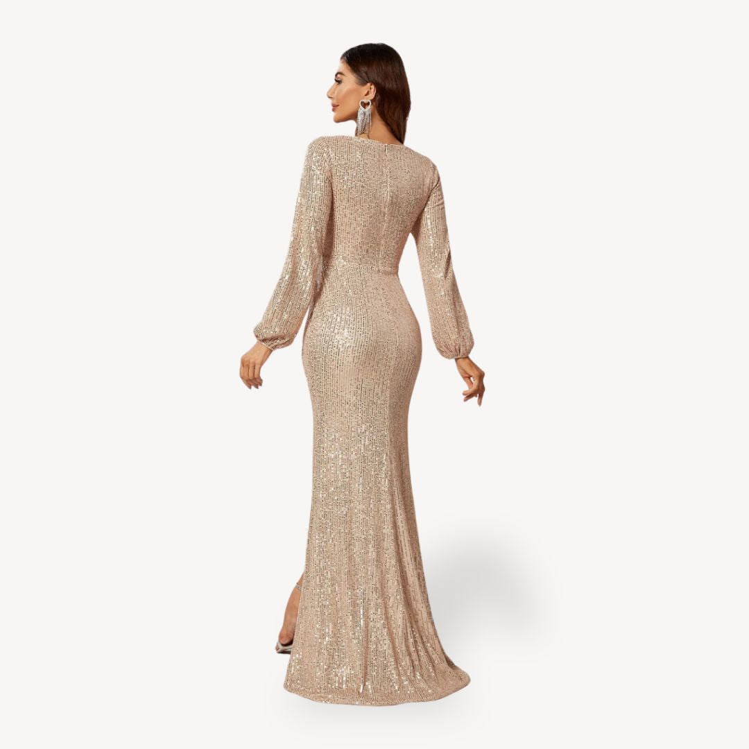 Sukienka wieczorowa z cekinami dla kobiet | Maxi | Nowy Rok