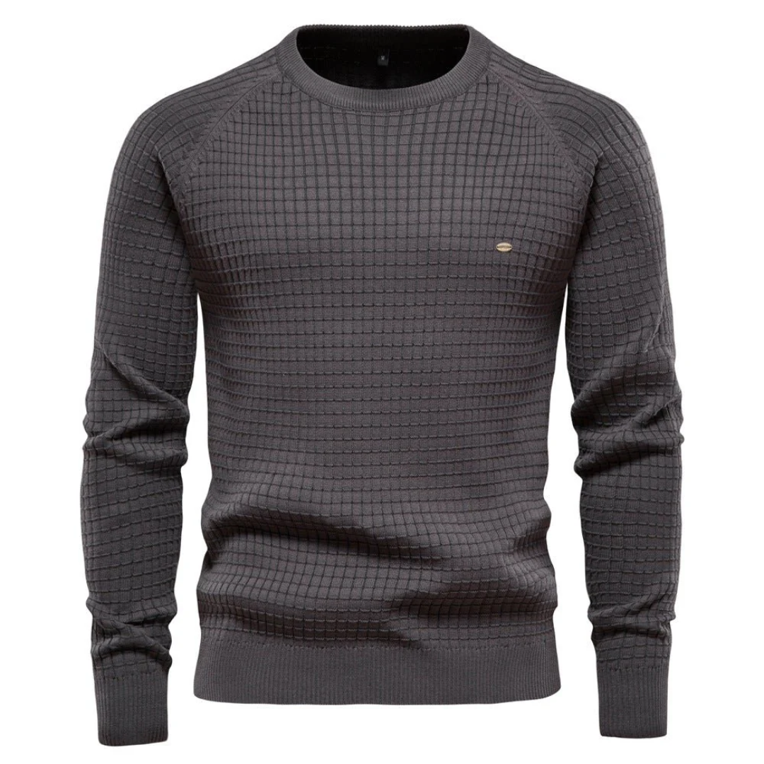 Jersey De Punto De Manga Larga Para Hombre | Cuello Redondo
