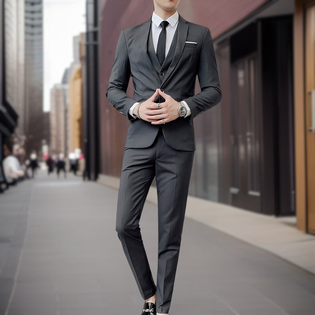 Traje Para Invitado De Boda Clásico De Tres Piezas Para Hombre | Gemelos