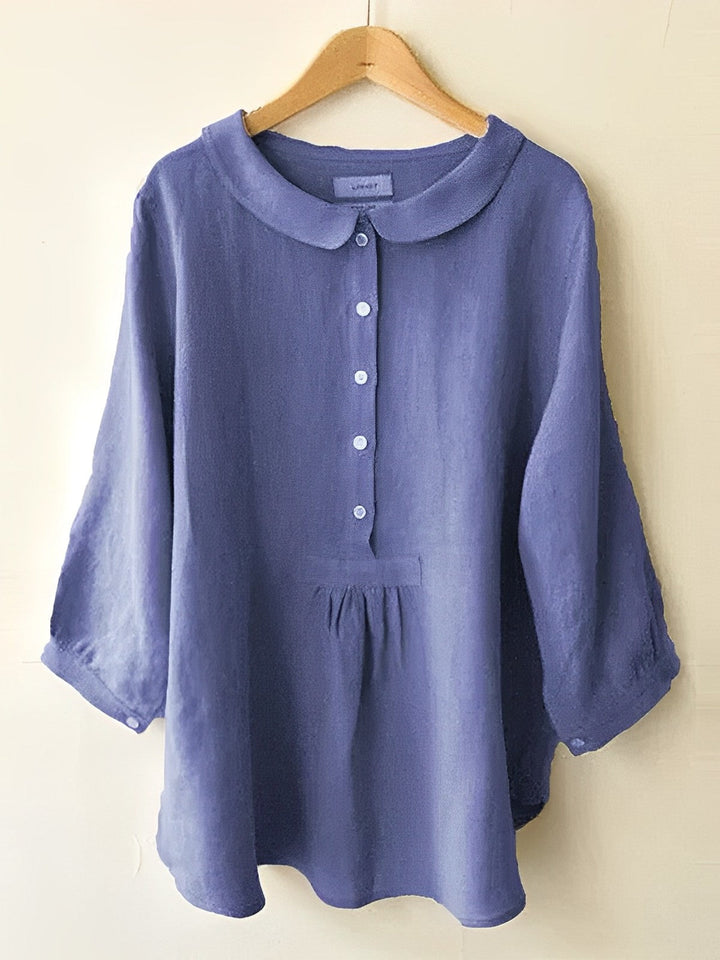 Blusa De Botones Con Estilo Para Mujer | Mangas 3/4