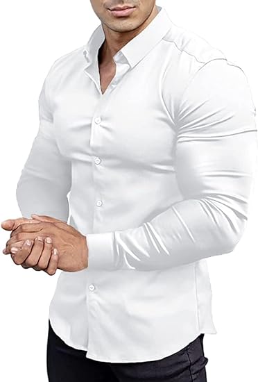 Camisa De Vestir Abotonada Para Hombre | Sin Arrugas