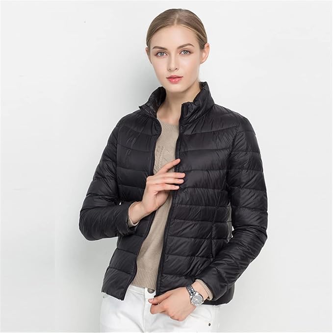 Chaqueta De Manga Larga Con Cremallera Para Mujer | Abrigada