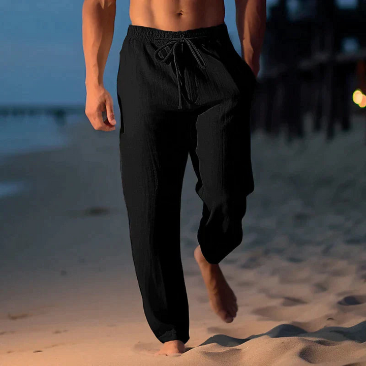 Pantalones Rectos De Verano Para Hombre | Cordón Ajustable