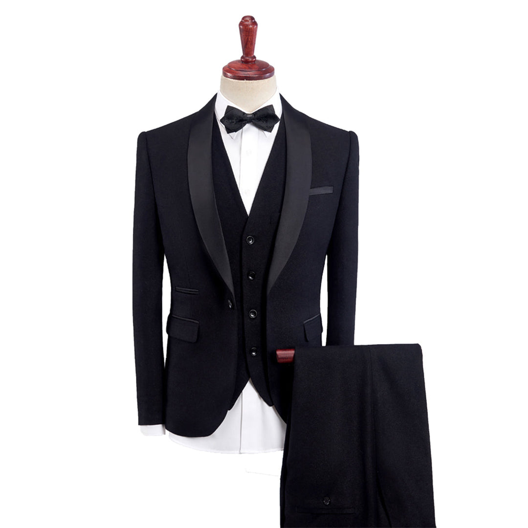Traje Para Invitado De Boda Formal Para Hombre Con Bolsillos Delanteros | 3 Piezas