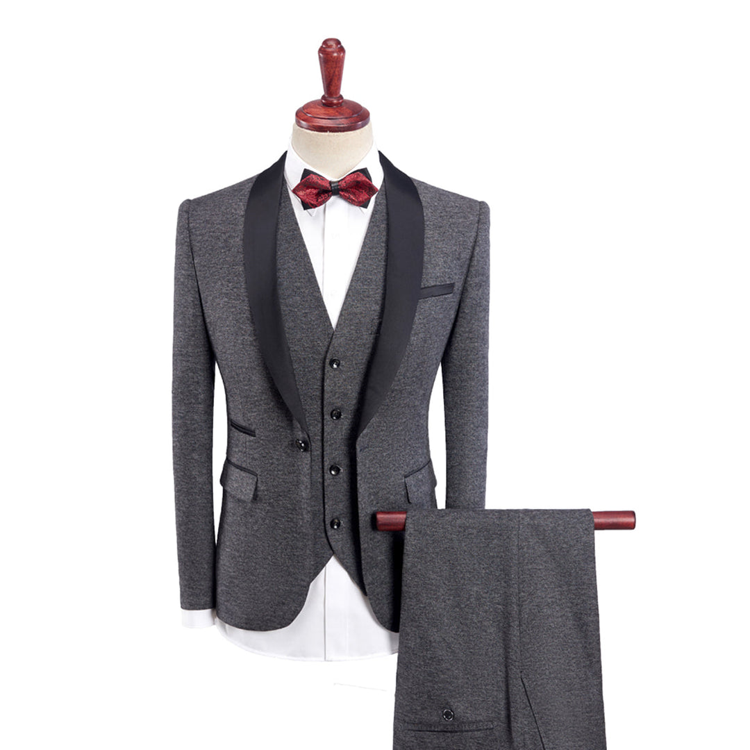 Traje Para Invitado De Boda Formal Para Hombre Con Bolsillos Delanteros | 3 Piezas