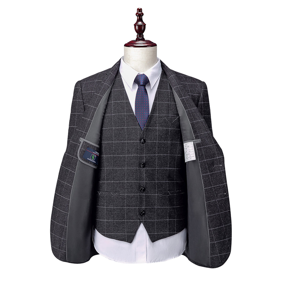 Traje Para Invitado De Boda formal de tres piezas para hombre | Estampado a cuadros