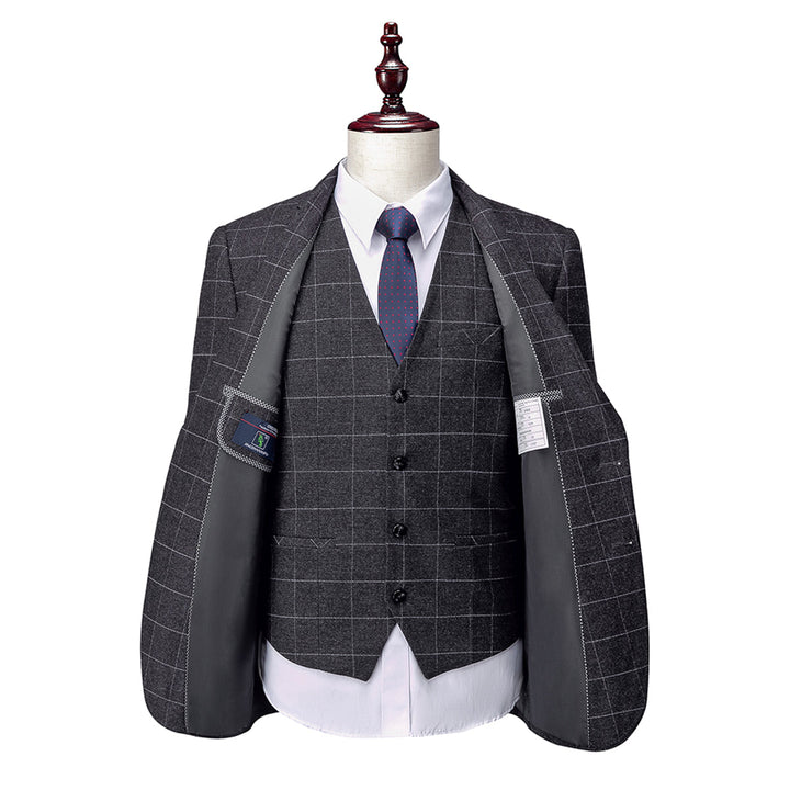Traje Para Invitado De Boda formal de tres piezas para hombre | Estampado a cuadros