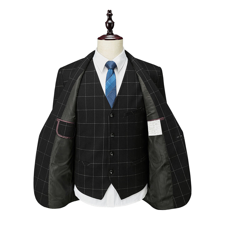 Traje Para Invitado De Boda De Tres Piezas Ajustado A Cuadros Para Hombre | Moderno
