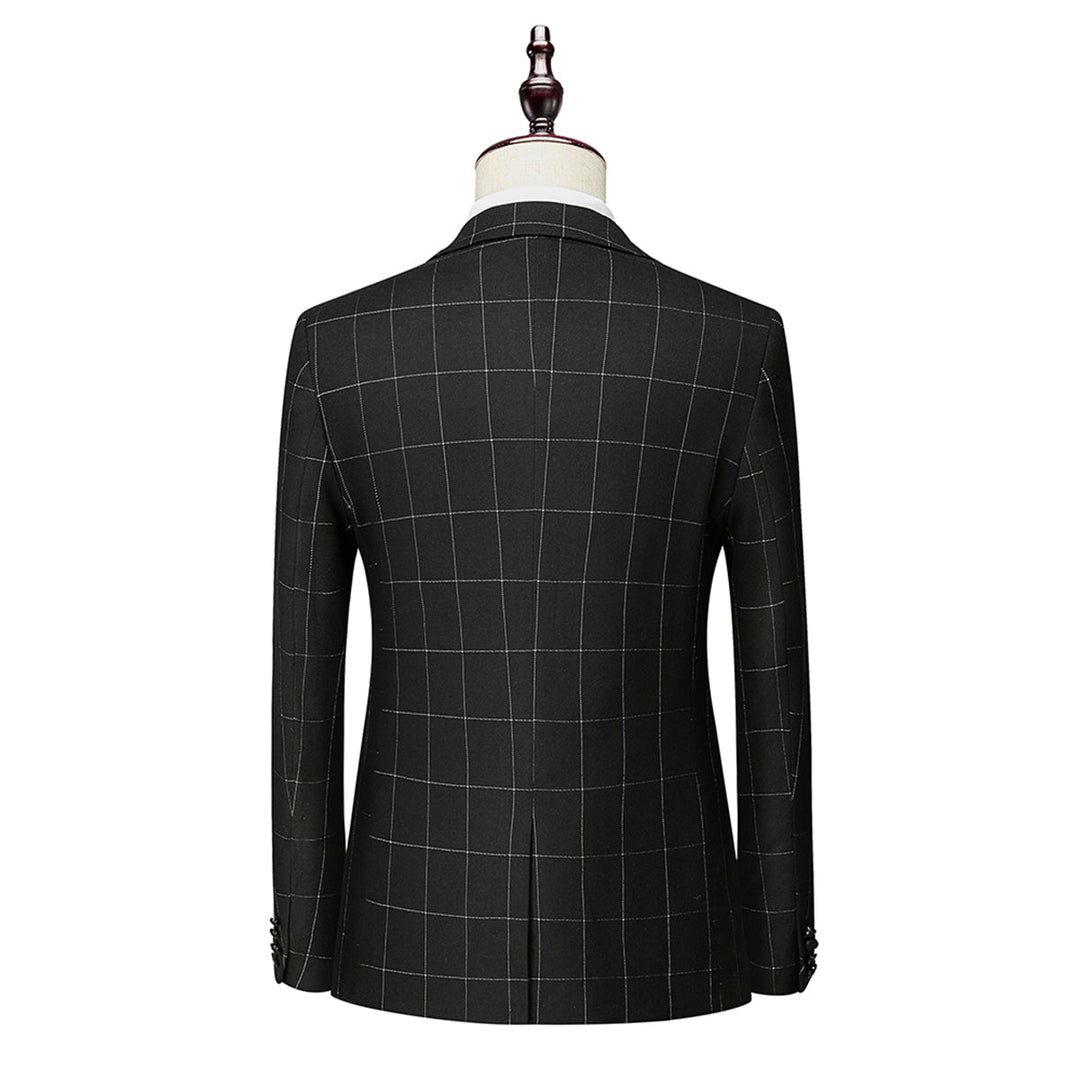 Traje Para Invitado De Boda De Tres Piezas Ajustado A Cuadros Para Hombre | Moderno
