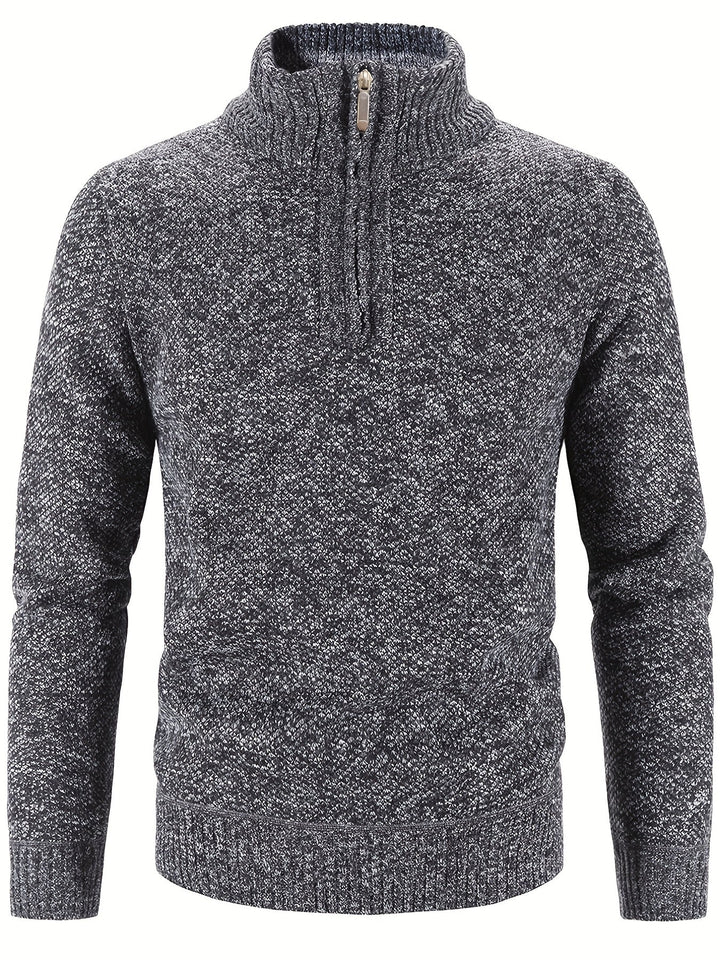 Jersey De Cuello Alto Para Hombre Con Cremallera De Un Cuarto | De Punto