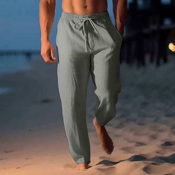 Pantalones Rectos De Verano Para Hombre | Cordón Ajustable