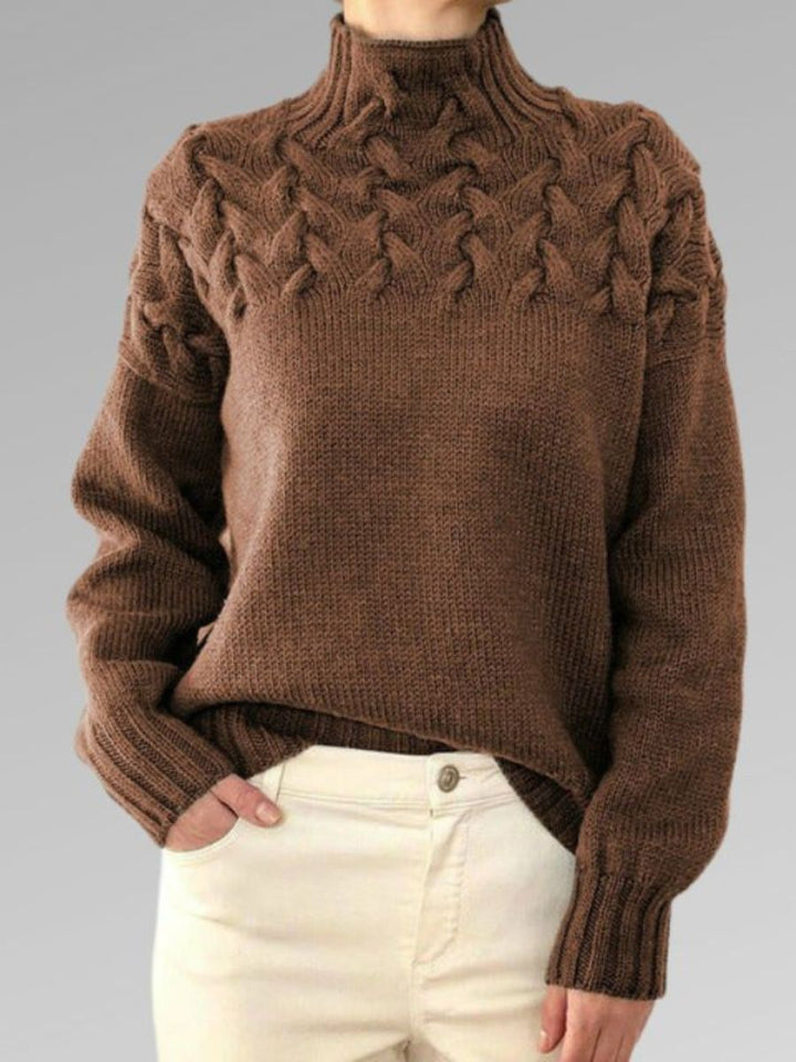 Jersey De Invierno Cálido De Punto Para Mujer | Mangas Acanaladas