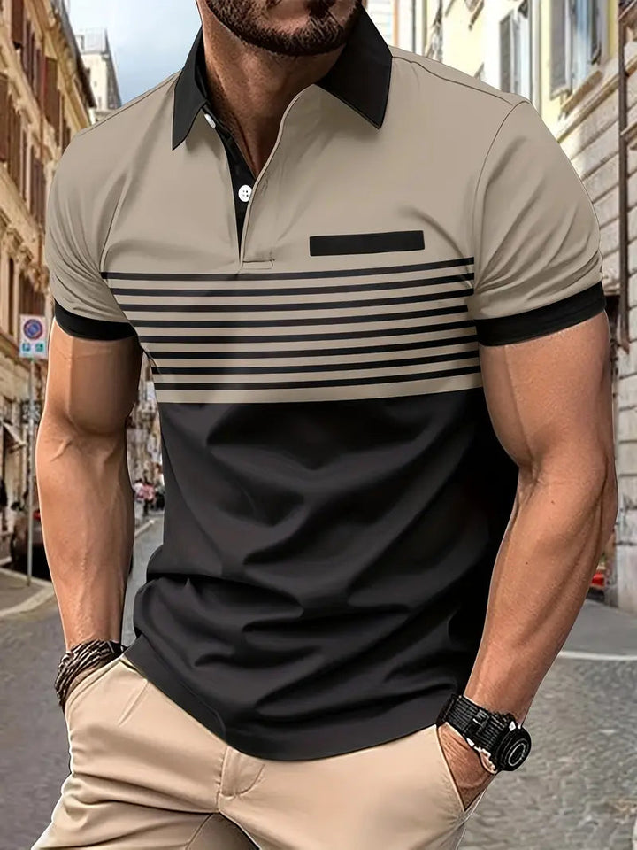 Polo Moderno De Rayas Para Hombre | Elegante